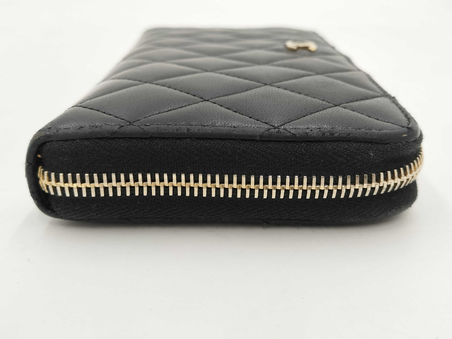 CHANEL Long Wallet with Round Zipper Matlasse/Black Wallet