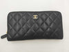 CHANEL Long Wallet with Round Zipper Matlasse/Black Wallet