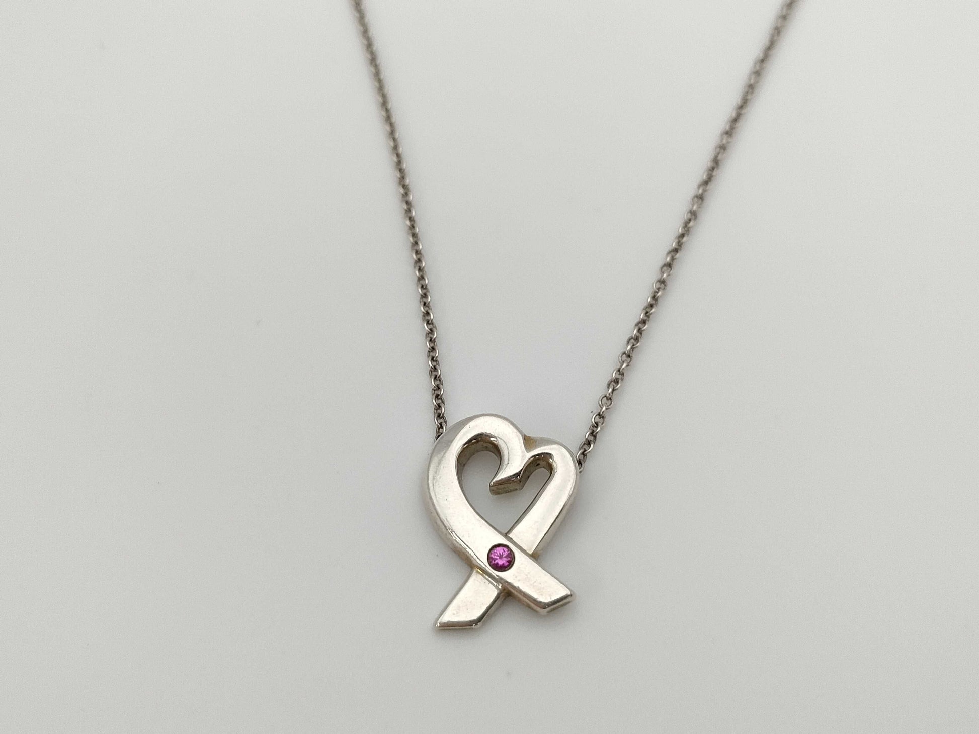 Tiffany&Co. Pink Sapphire Loving Heart Necklace Necklace