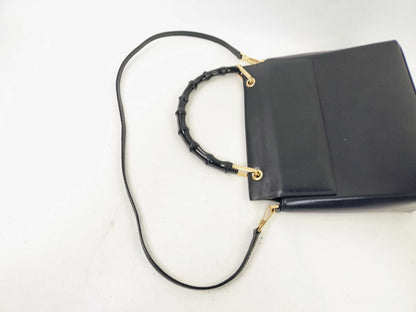 GUCCI Bamboo Gucci 2way Bag Black Handbag