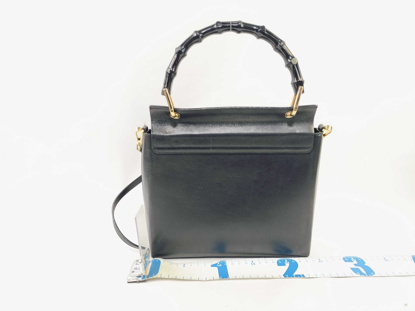 GUCCI Bamboo Gucci 2way Bag Black Handbag