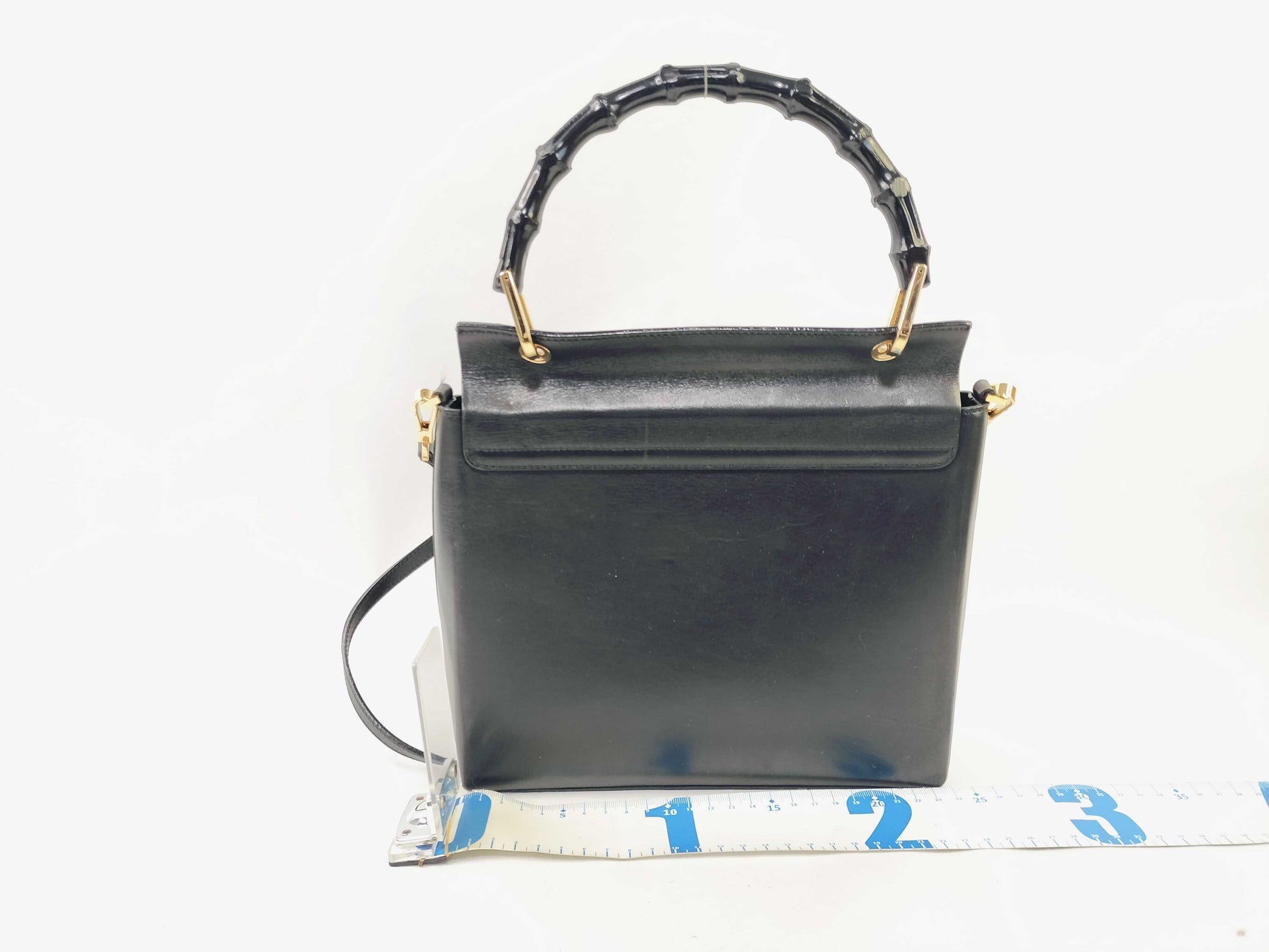 GUCCI Bamboo Gucci 2way Bag Black Handbag