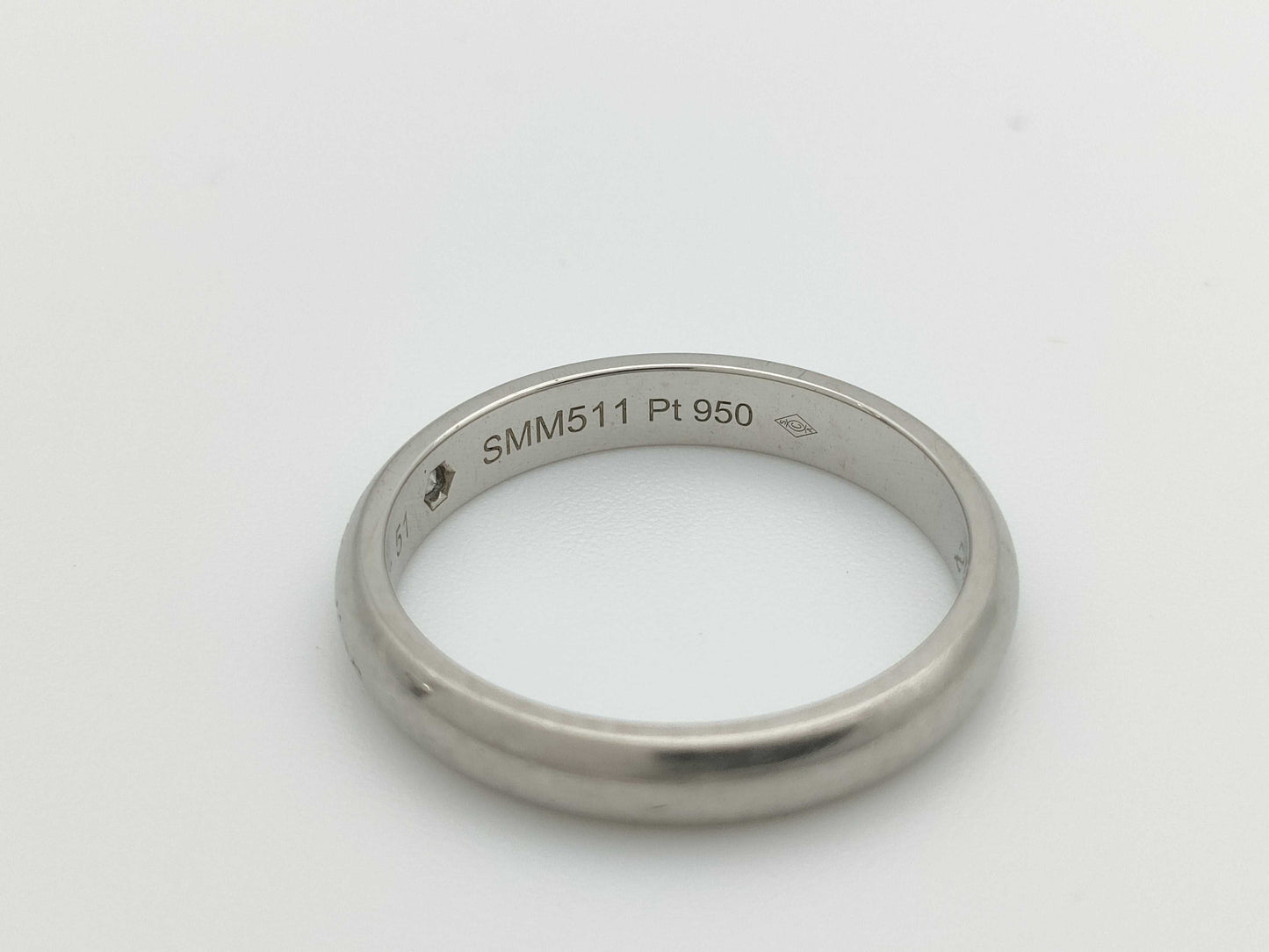 Cartier Band #51 1PD Pt950 4.3g Ring 