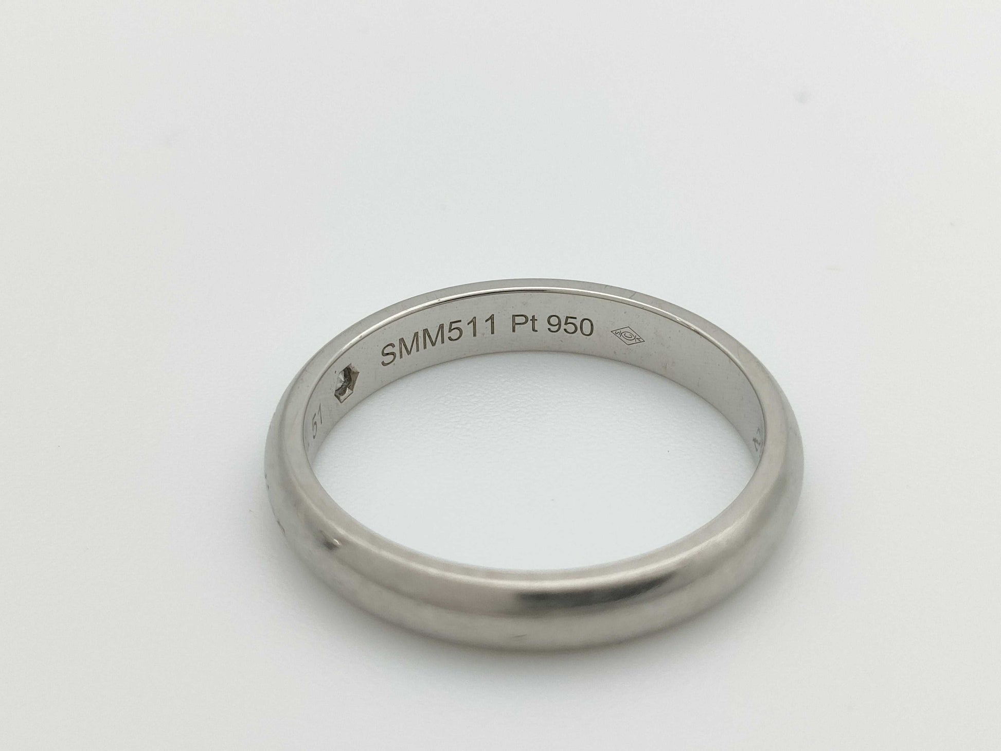 Cartier Band #51 1PD Pt950 4.3g Ring 