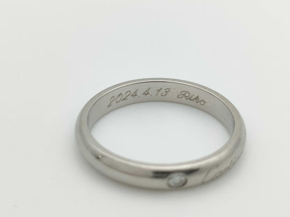 Cartier Band #51 1PD Pt950 4.3g Ring 