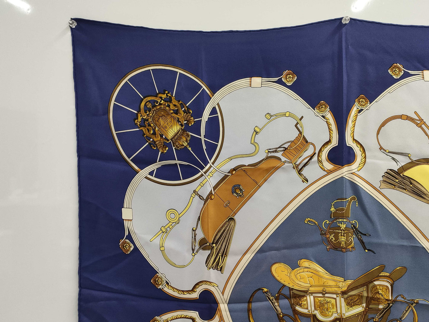 HERMES Scarf Carre90 Blue Tagged Scarf