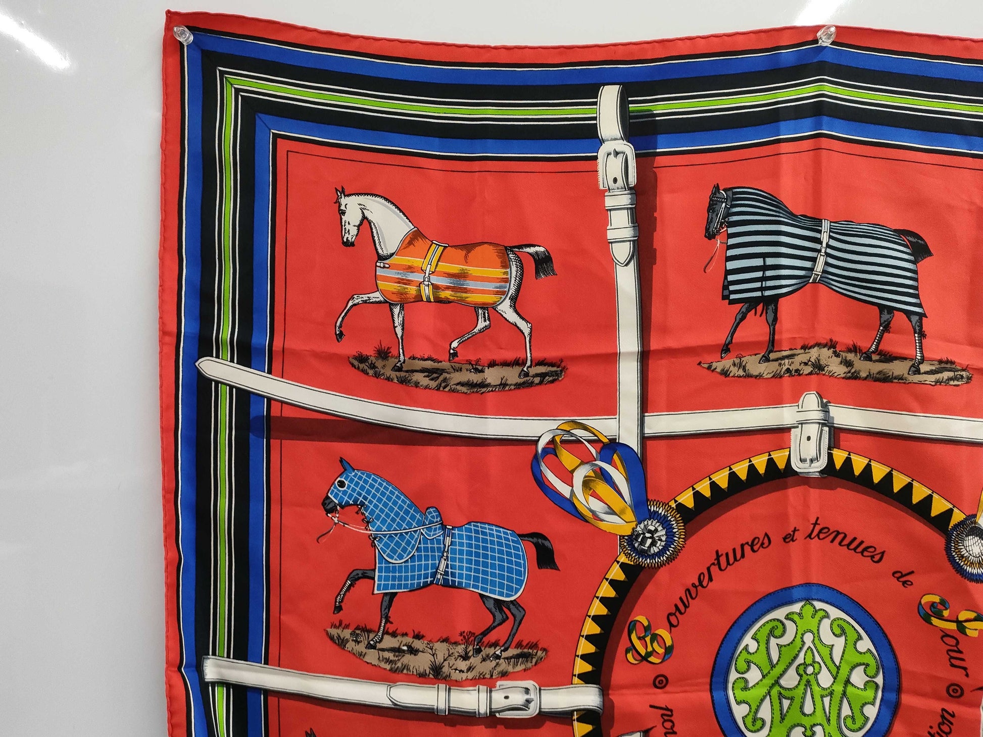 HERMES Scarf Carre90 Red Tagged Scarf