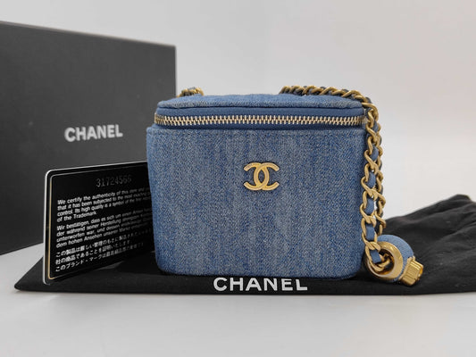 CHANEL Denim Vanity 31st Shoulder Bag