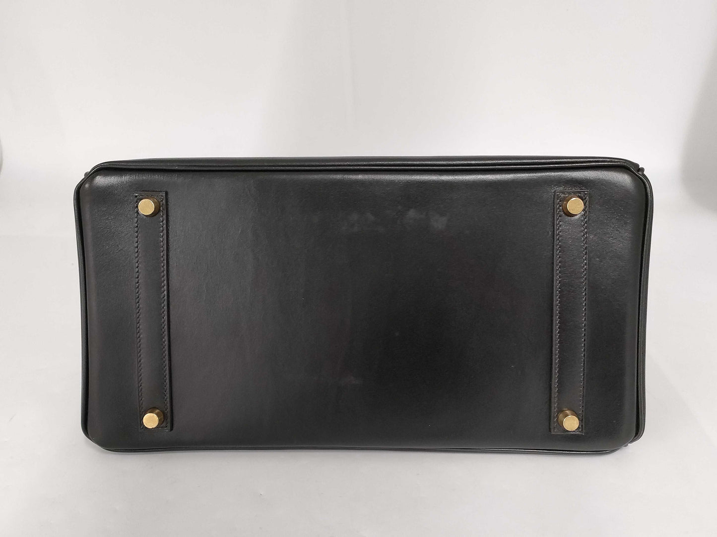 HERMES Birkin 35 Box Calf Black GP □F Engraved Topo