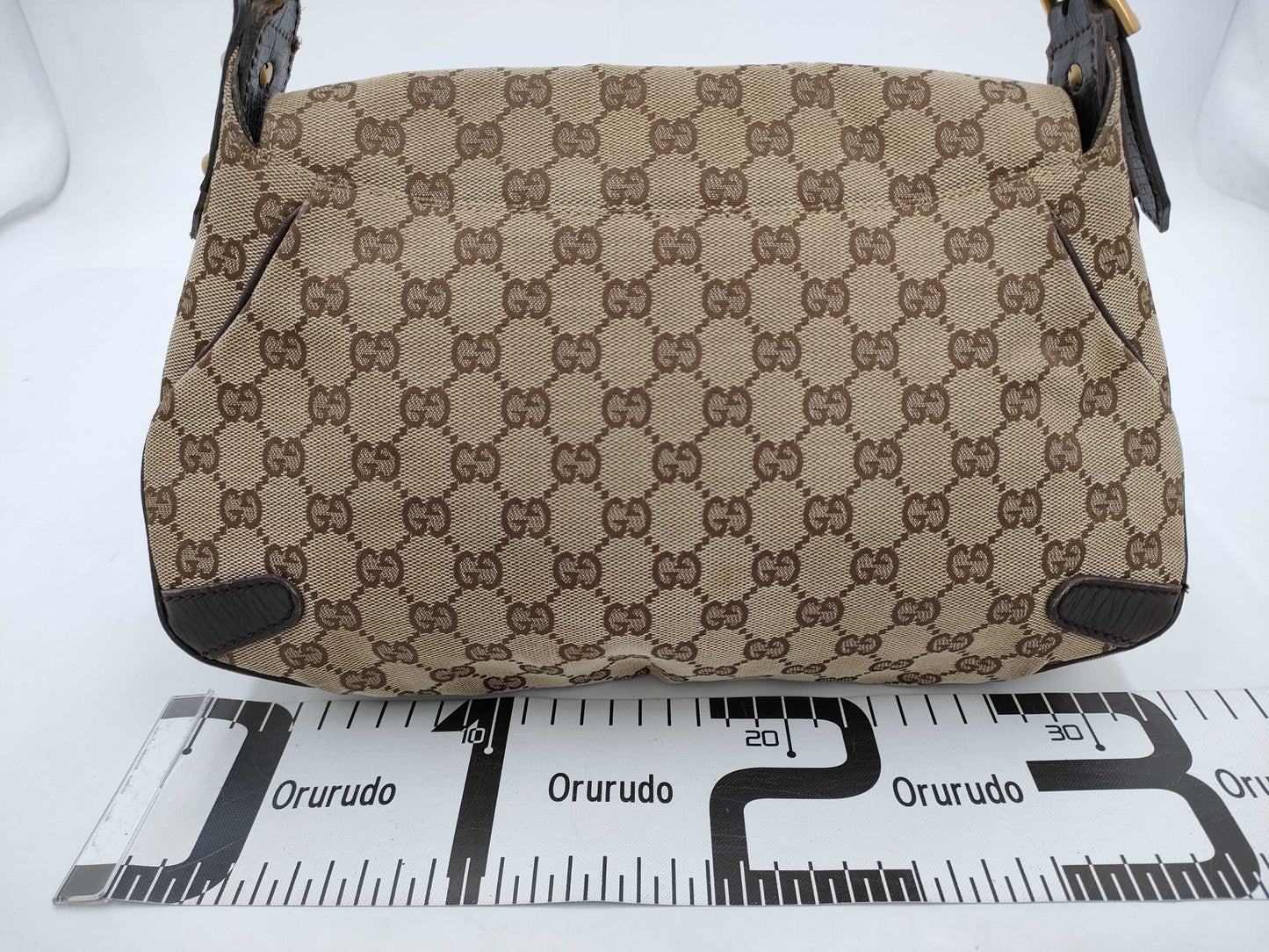 GUCCI Horsebit One Shoulder GG Canvas Beige GP Shoulder Bag