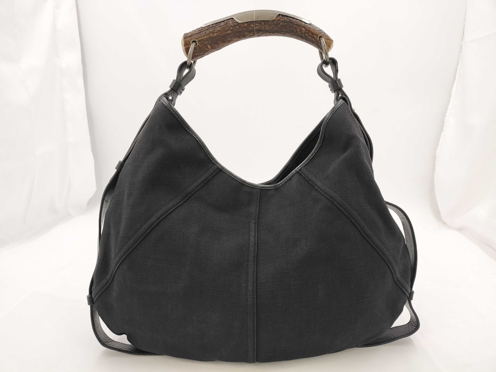 Yves Saint Laurent Mombasa Canvas Black SS Shoulder Bag