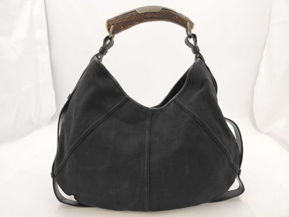 Yves Saint Laurent Mombasa Canvas Black SS Shoulder Bag