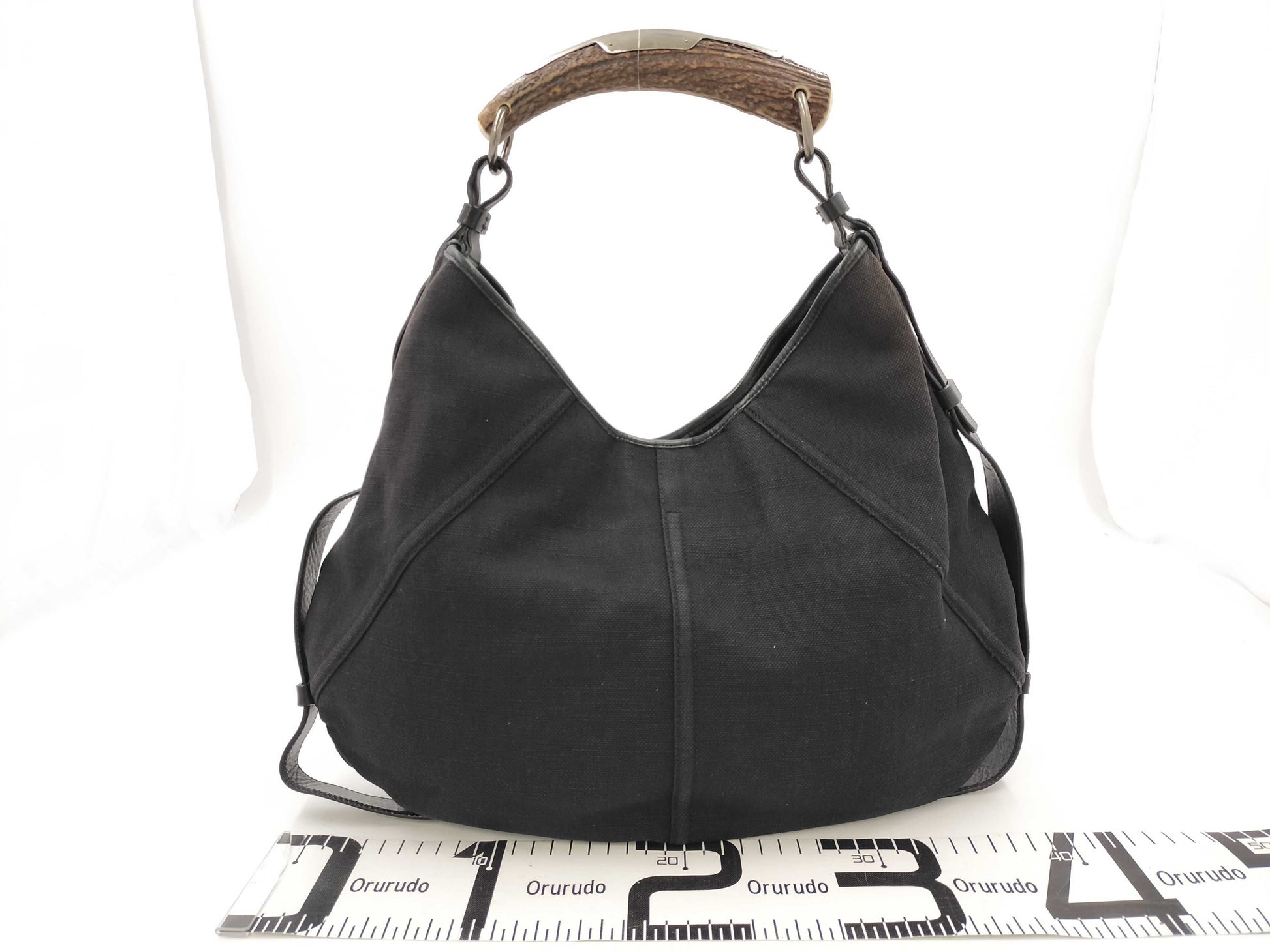 Yves Saint Laurent Mombasa Canvas Black SS Shoulder Bag