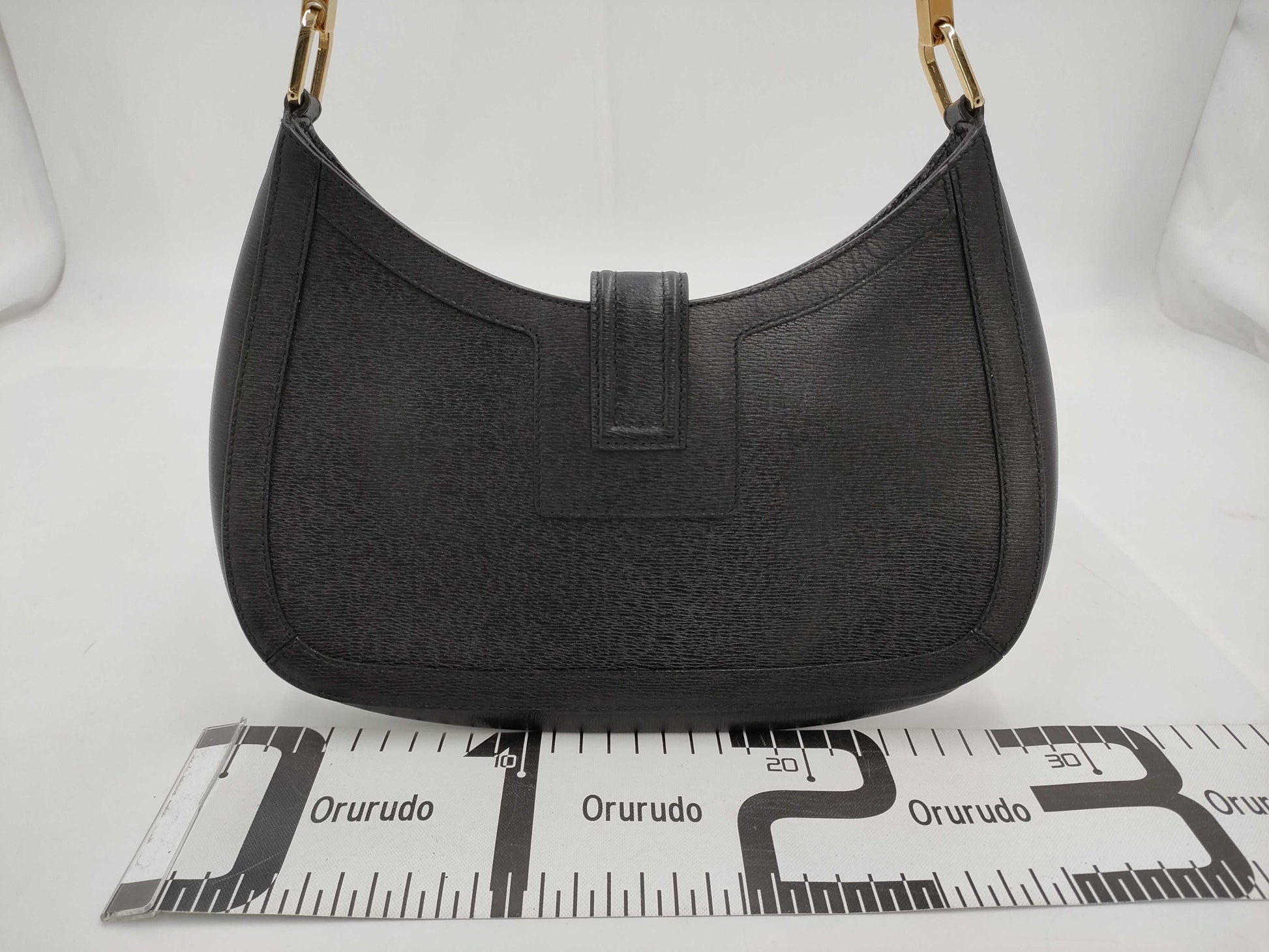 GUCCI One Shoulder Calf Black GP Shoulder Bag