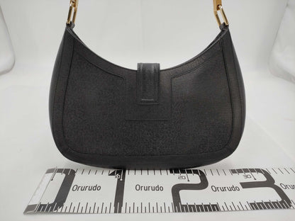 GUCCI One Shoulder Calf Black GP Shoulder Bag