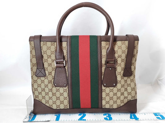 GUCCI GG Canvas GUCCI Sherry Boston Bag 131179 Brown/Beige W42cm Boston Bag