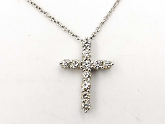 Tiffany&Co. Cross Diamond PT950 4.0g Necklace 
