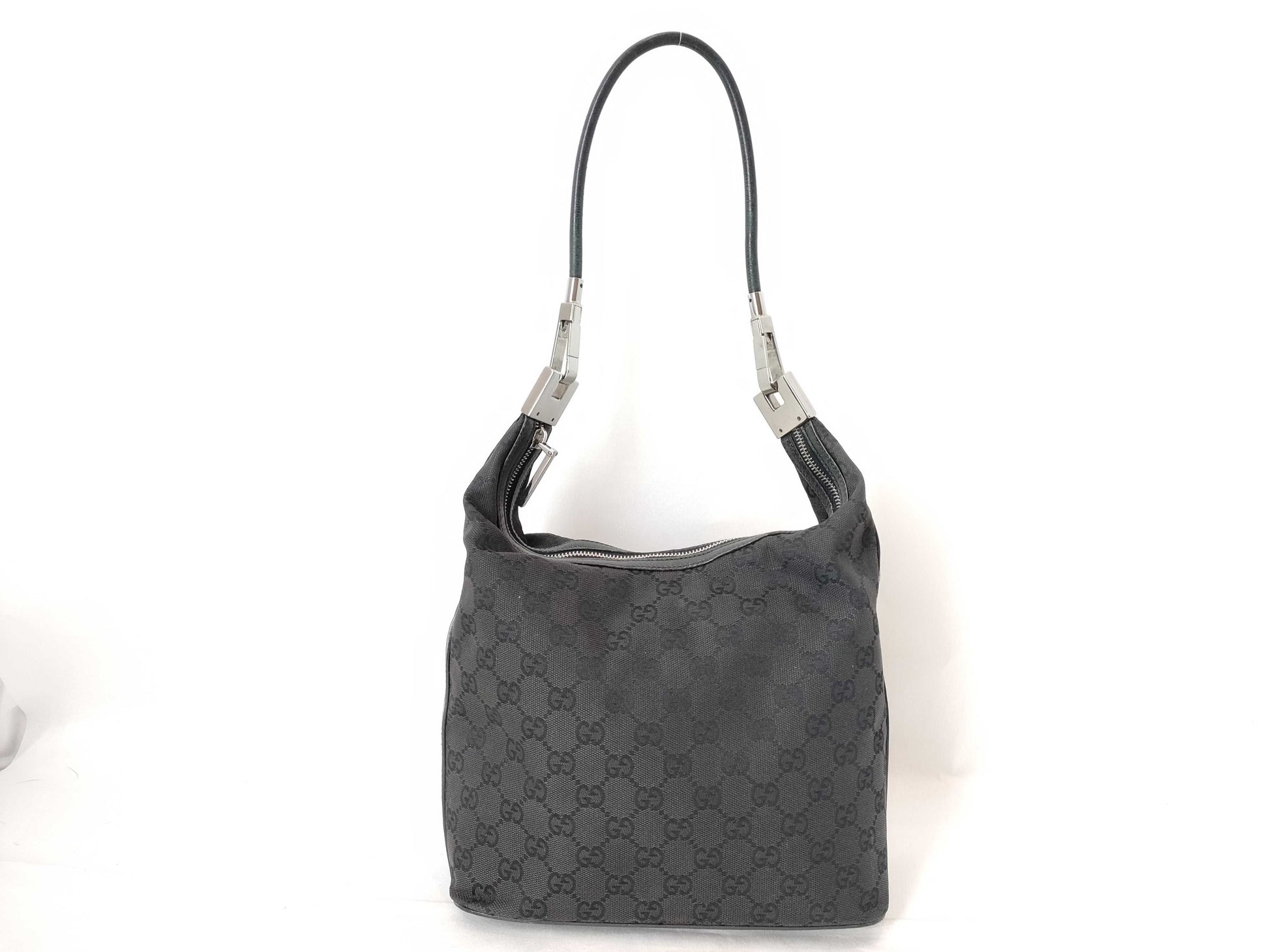 GUCCI GG Canvas GUCCI GG Canvas Leather One Shoulder Bag Black 01234 W24cm Shoulder Bag