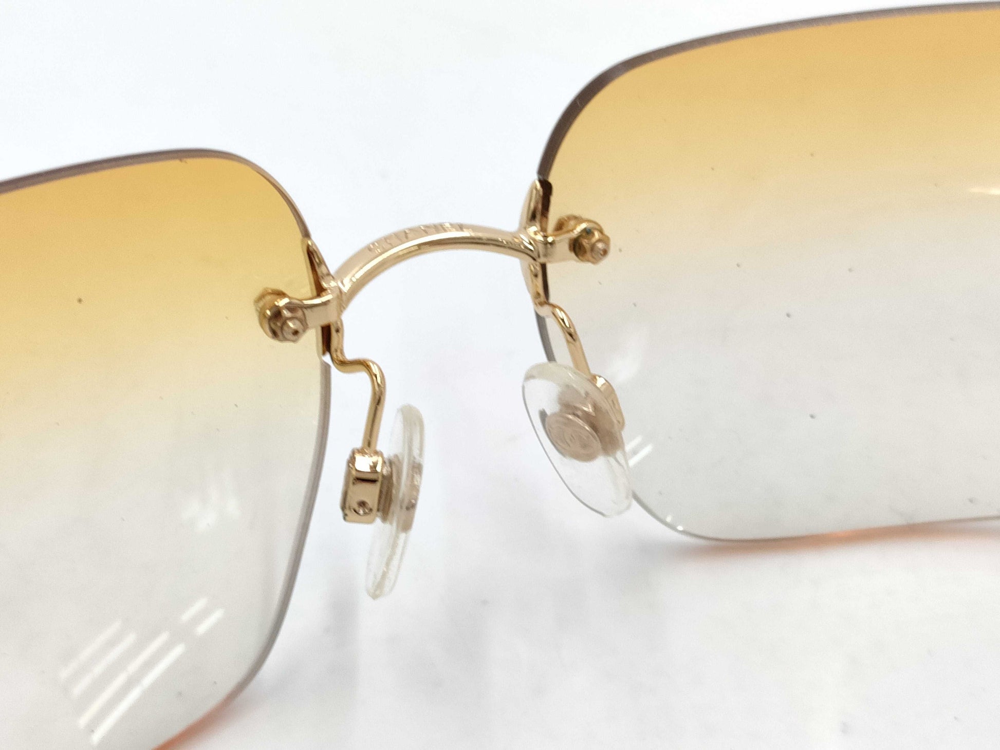 CHANEL Cocomark Rhinestone Sunglasses 4017-D 125/56 62□17 Brown/Gold Sunglasses