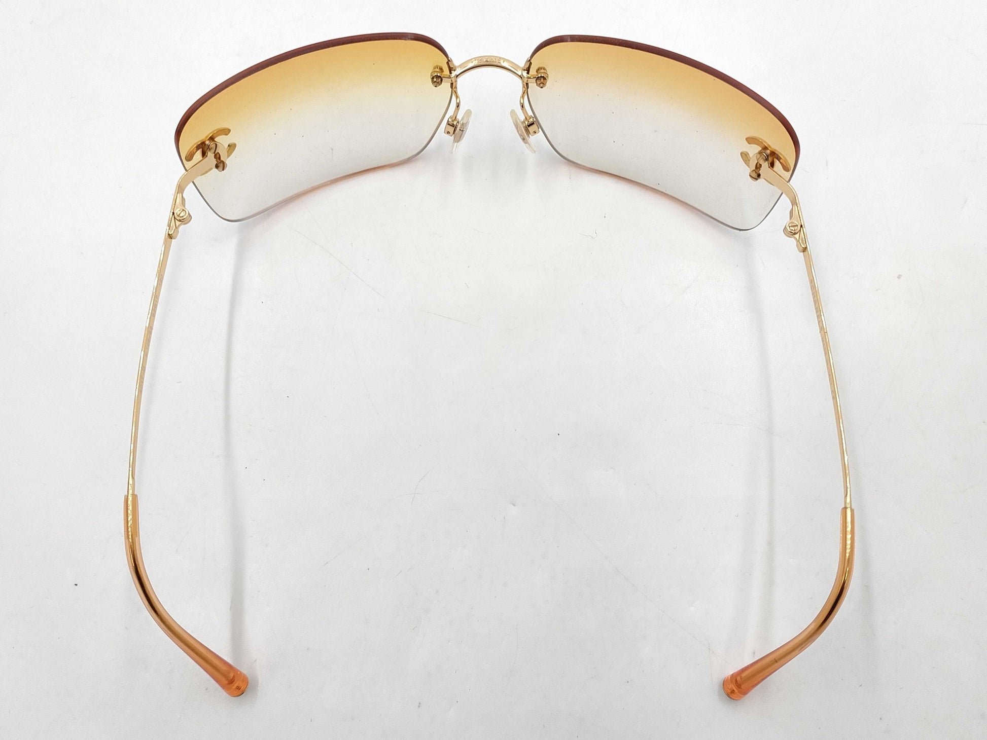 CHANEL Cocomark Rhinestone Sunglasses 4017-D 125/56 62□17 Brown/Gold Sunglasses
