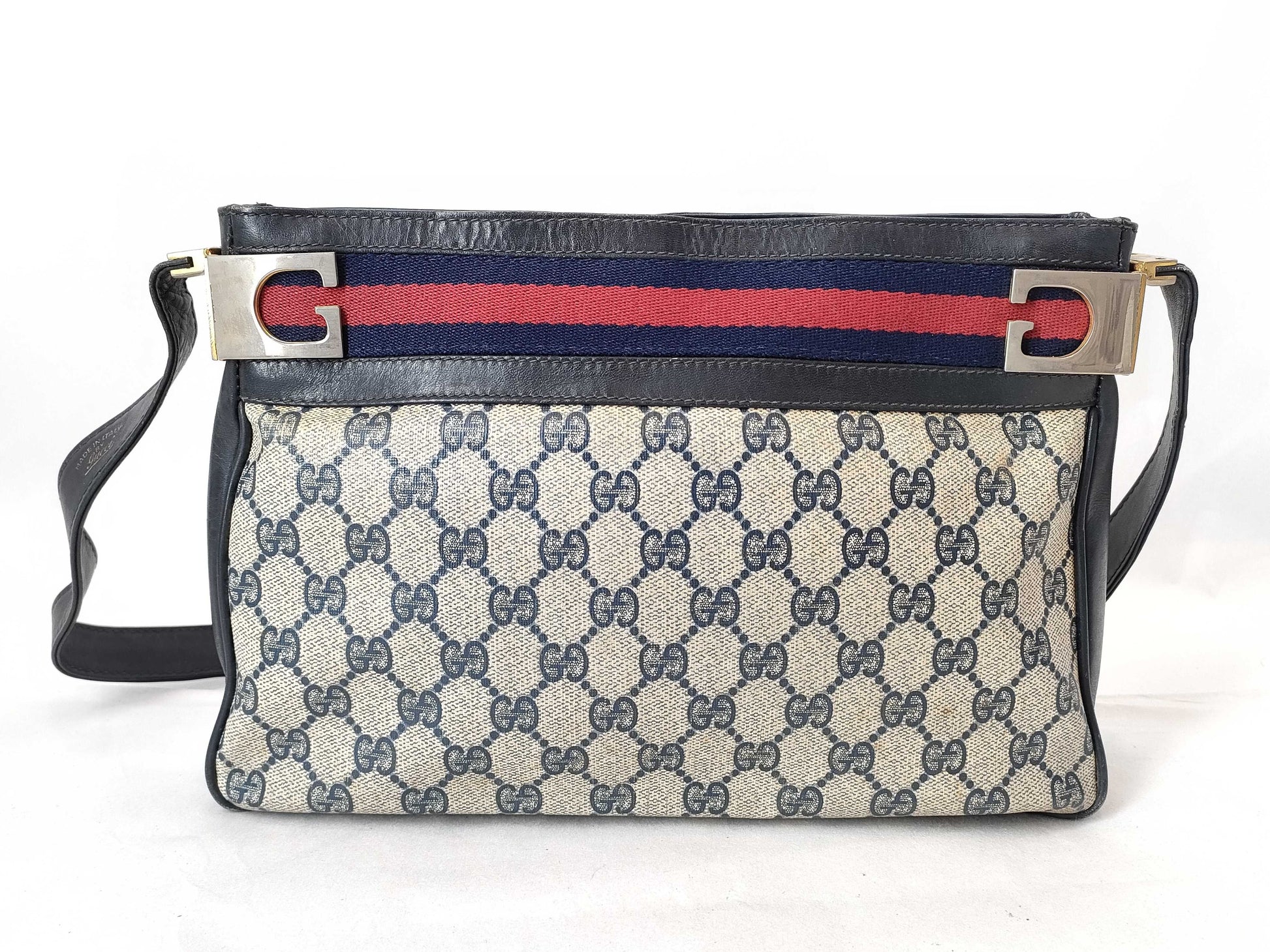 GUCCI GG Supreme GUCCI Supreme Shoulder Bag White/Navy W29cm Shoulder Bag