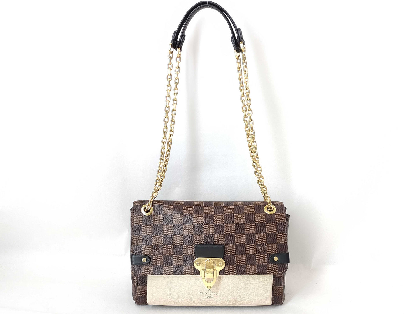 LOUIS VUITTON Damier LV Damier Vavin PM Chain Shoulder Bag N40113 Even/Cream Shoulder Bag
