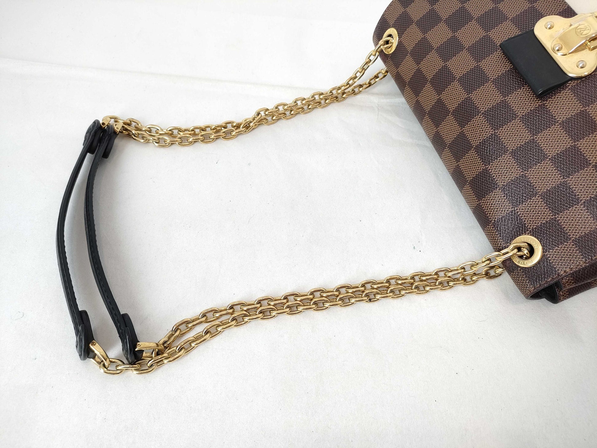 LOUIS VUITTON Damier LV Damier Vavin PM Chain Shoulder Bag N40113 Even/Cream Shoulder Bag