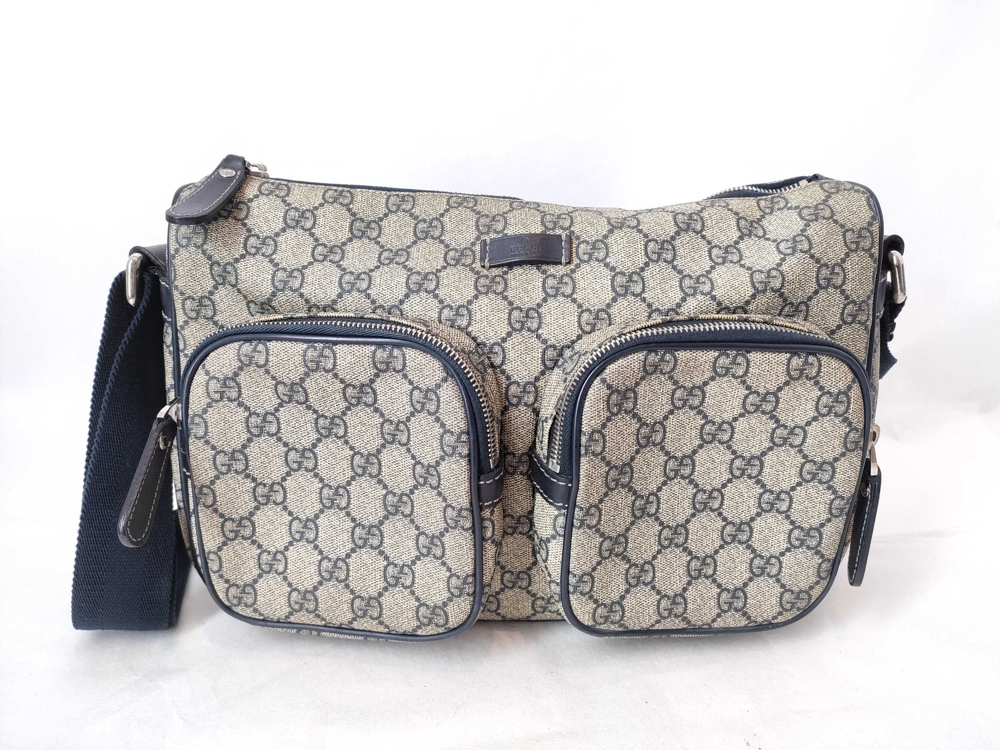 GUCCI GG Supreme GUCCI Supreme Shoulder Bag 246881 Grey/Navy W32cm Shoulder Bag