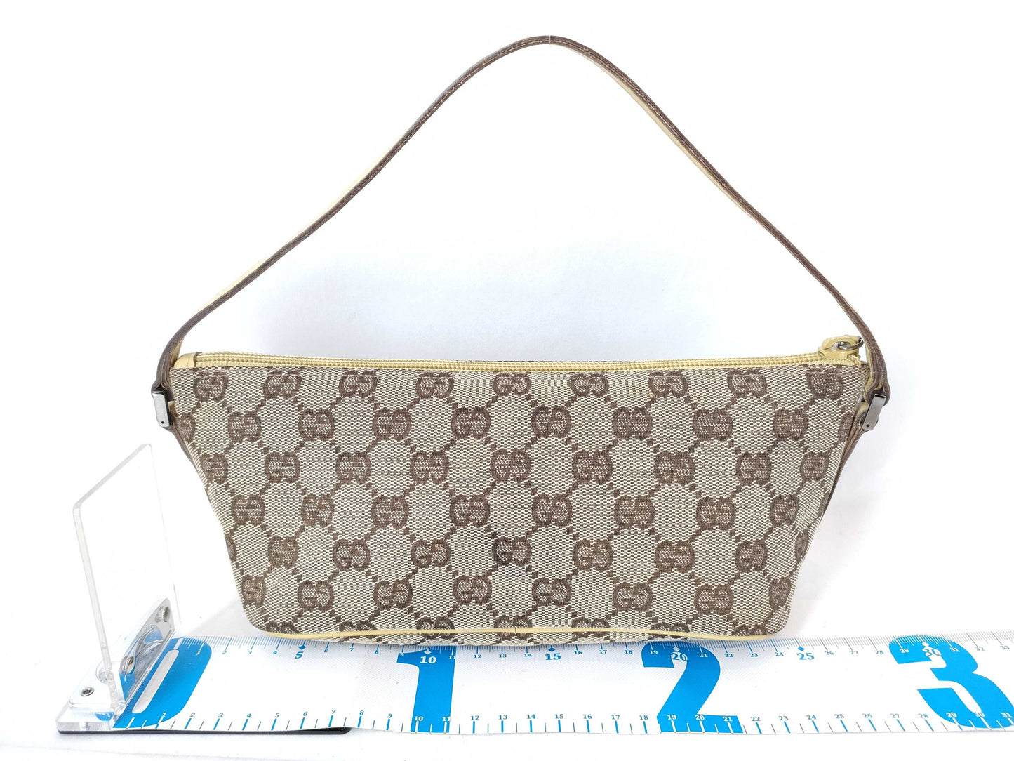 GUCCI GG Canvas GUCCI GG Canvas Mini Bag 07198 Beige/Yellow W21cm Zipper Pull Thousand Pieces Handbag