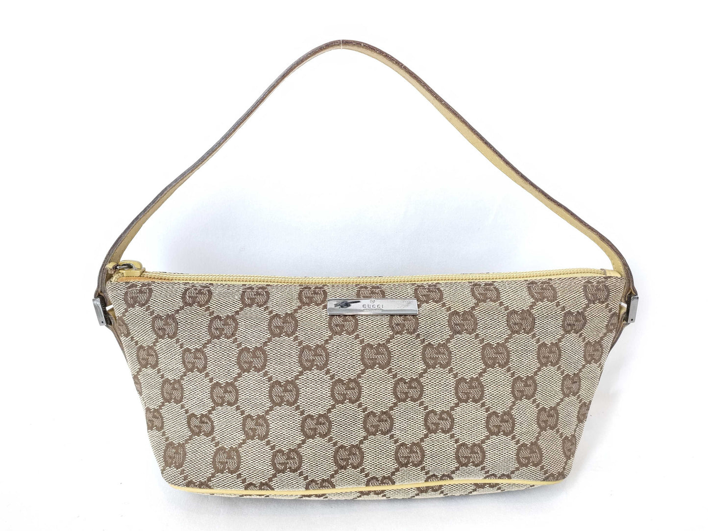 GUCCI GG Canvas GUCCI GG Canvas Mini Bag 07198 Beige/Yellow W21cm Zipper Pull Thousand Pieces Handbag