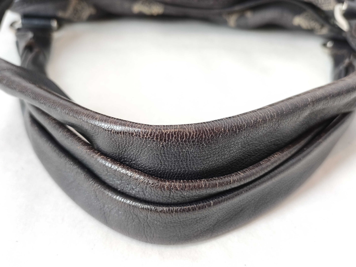 CELINE CELINE Triomphe Denim Handbag Black W36cm Handbag