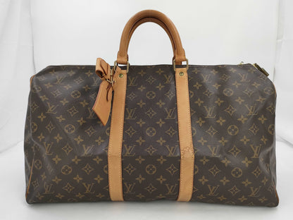 LOUIS VUITTON Monogram Keypol 50 M41426 SP0935 Name Tag Poignier Boston Bag