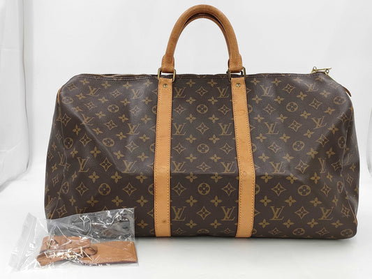 LOUIS VUITTON Monogram Keypol 50 M41426 SP0975 Name Tag Poignier Boston Bag