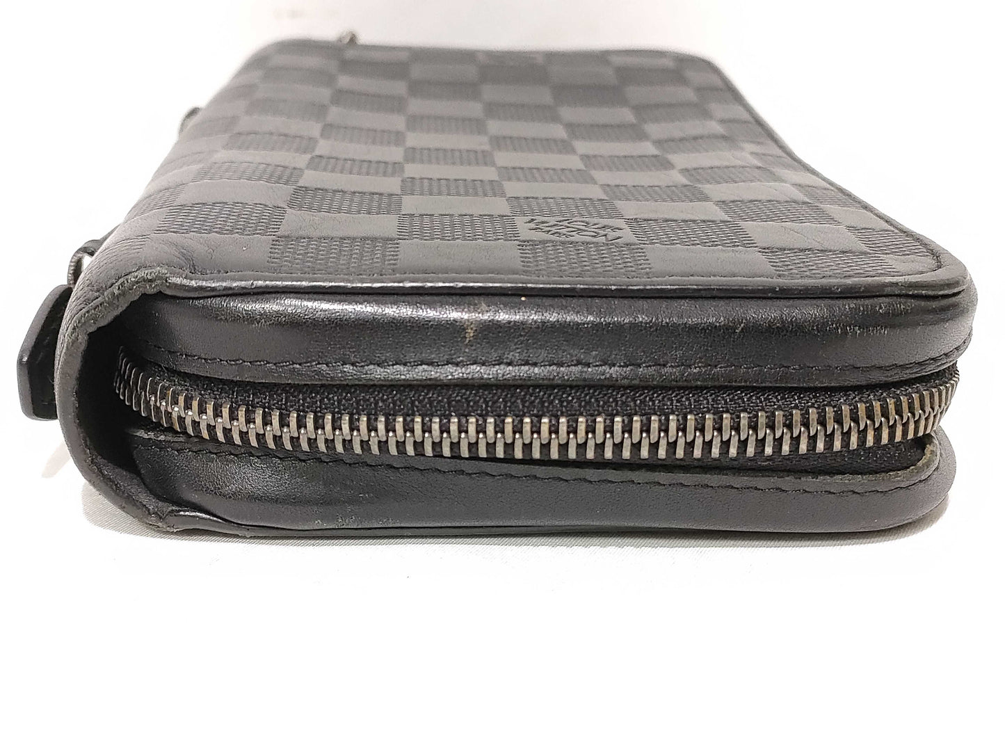 LOUIS VUITTON Damier Anfini Damier Anfini Zippy XL N61254 CA4125 Onyx Wallet