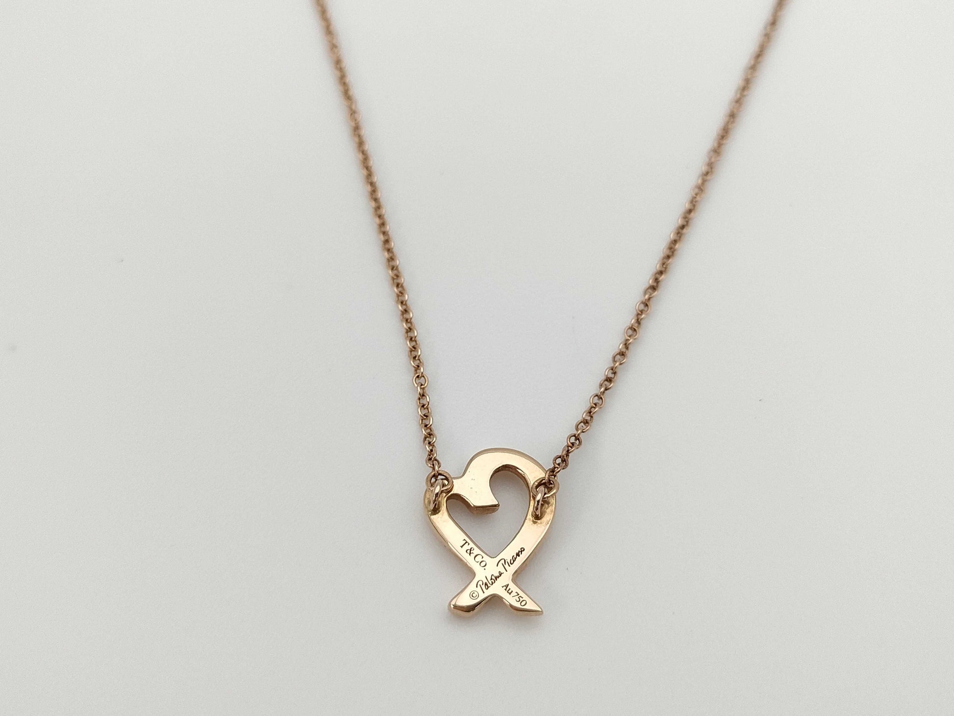 Tiffany & Co. Loving Heart PG Au750 2.4g Necklace 