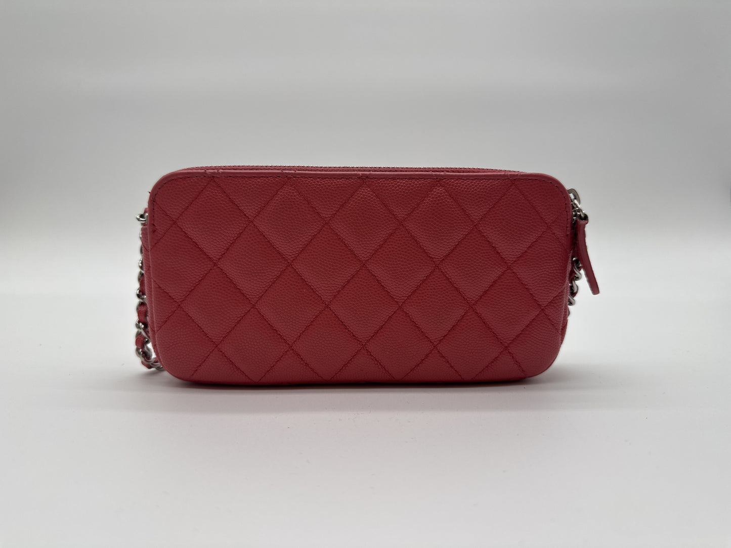 CHANEL CHANEL Shoulder Bag Caviar Skin Chain Wallet Matlasse Cocomark Pink Shoulder Bag