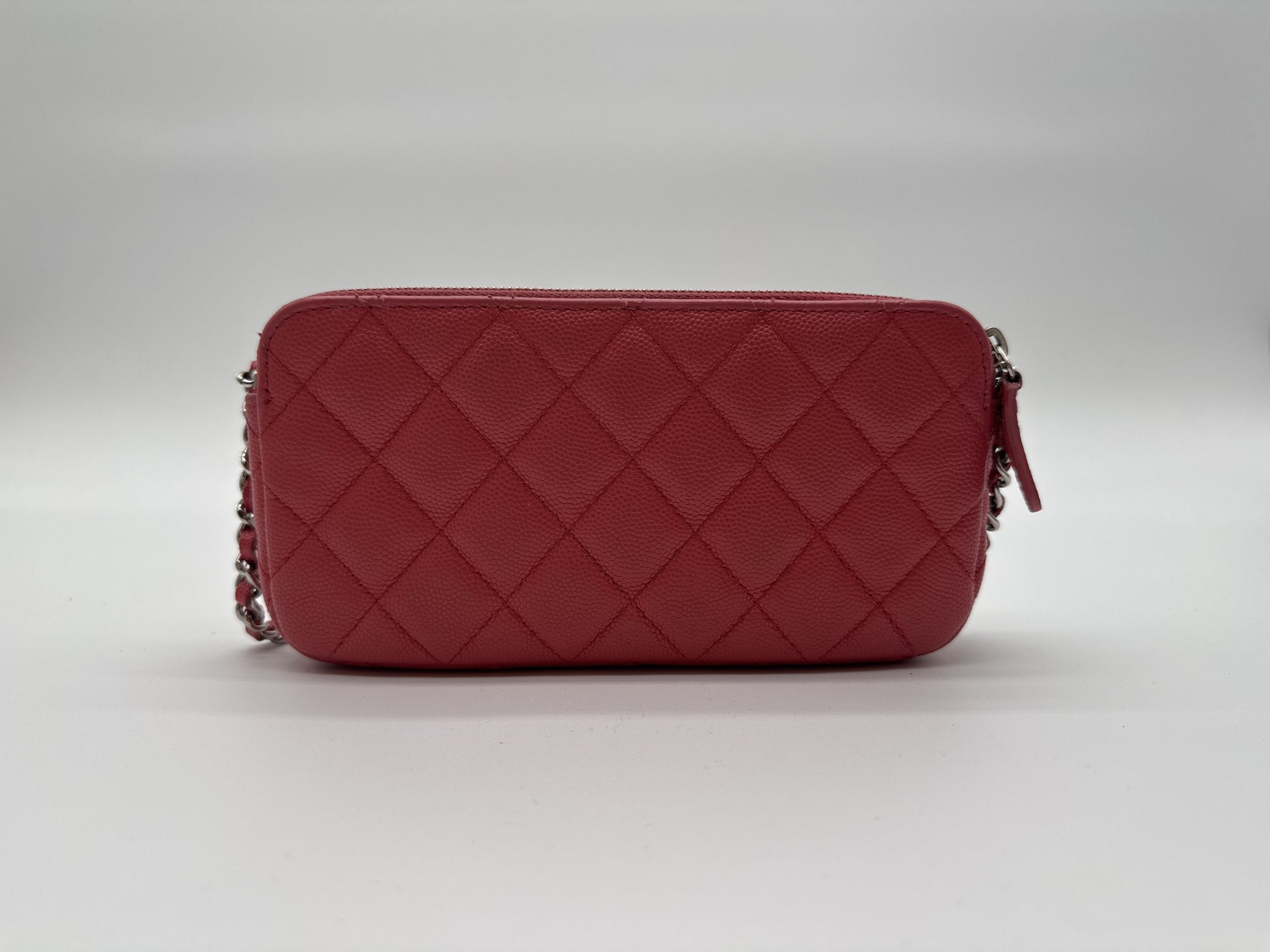 CHANEL CHANEL Shoulder Bag Caviar Skin Chain Wallet Matlasse Cocomark Pink Shoulder Bag