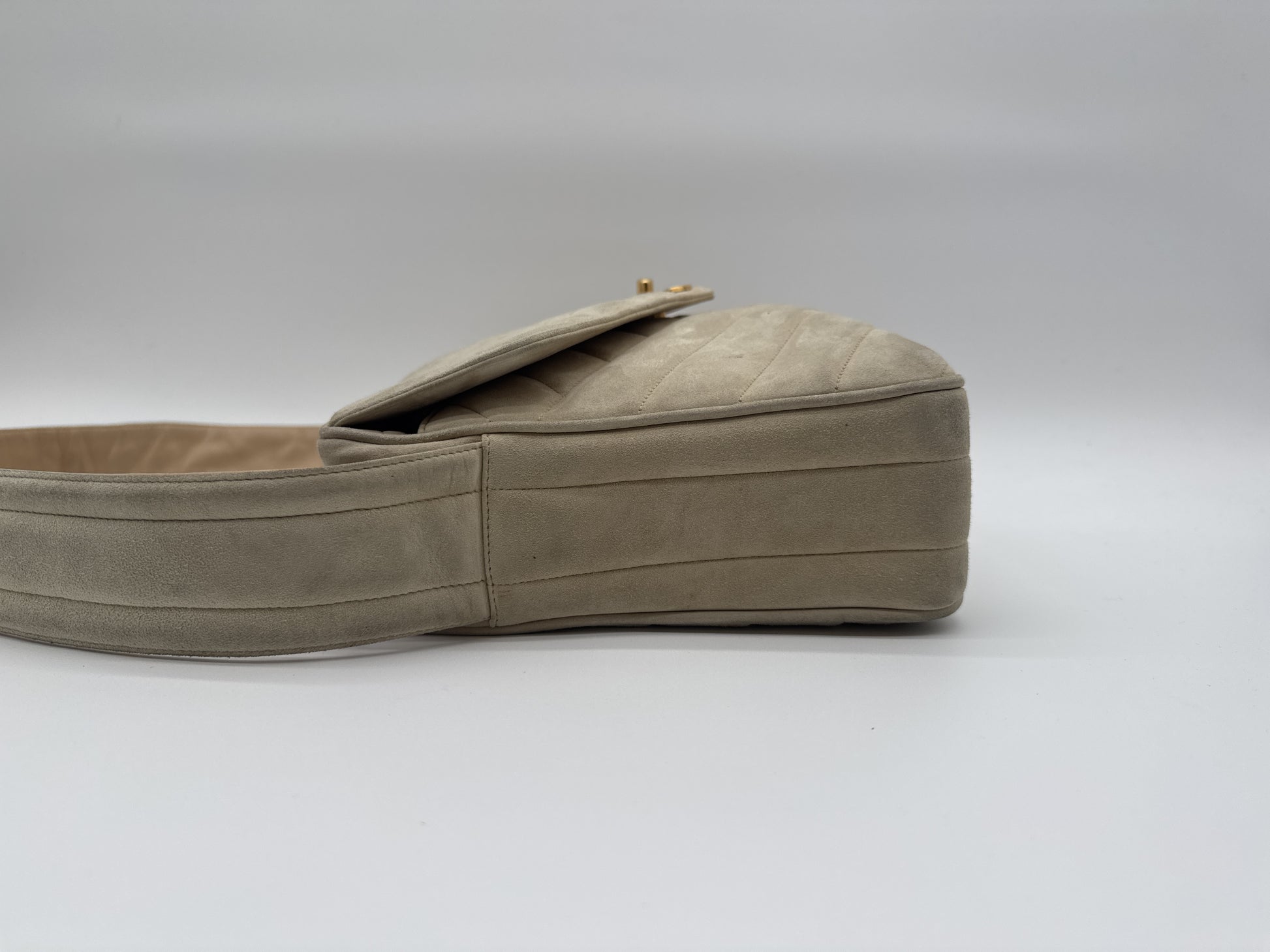 CHANEL CHANEL Shoulder Bag Mademoiselle Coco Mark Turnlock Gold Hardware Fringe Suede Shoulder Bag