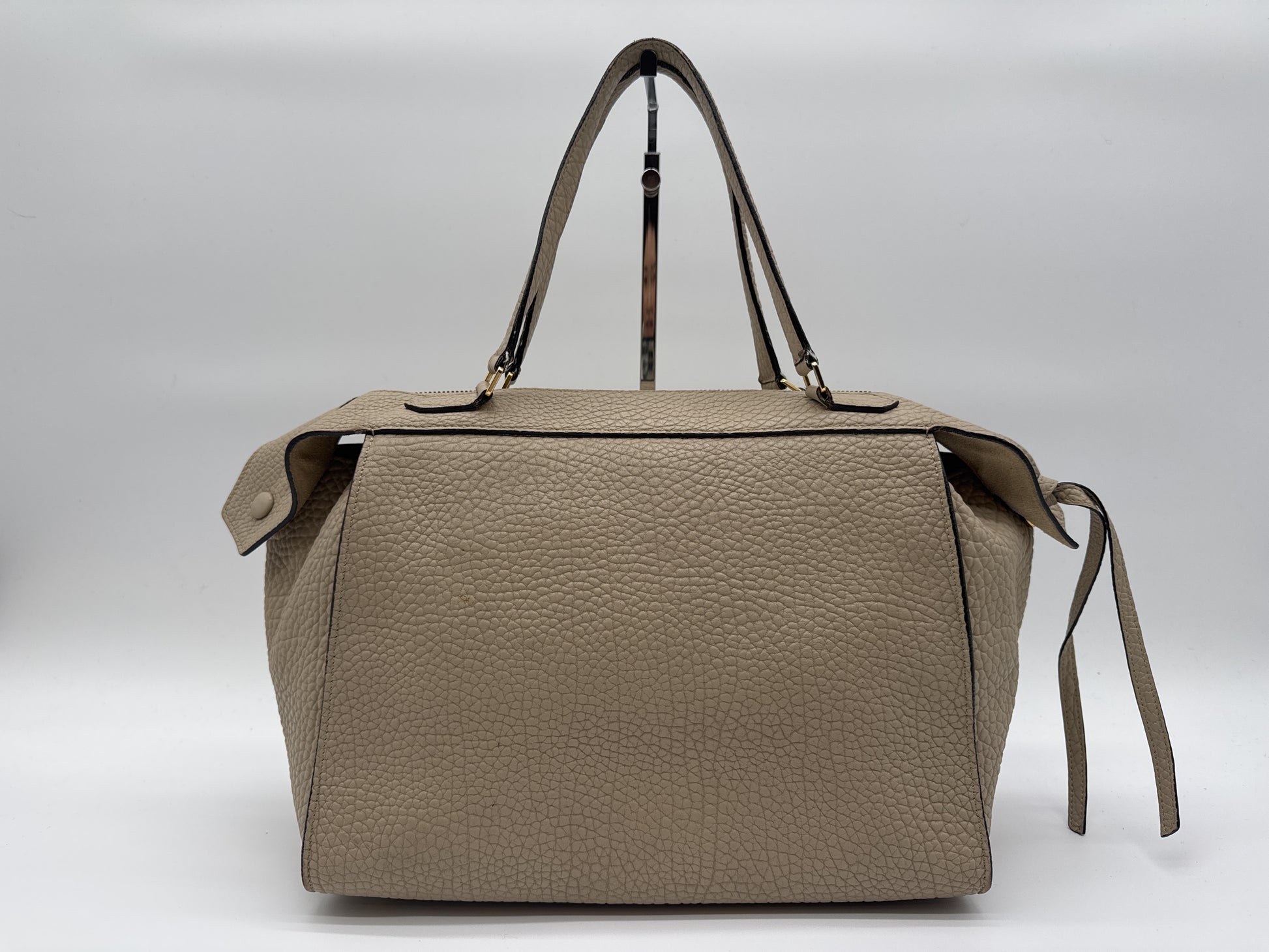 CELINE CELINE Handbag Small Ring Beige Leather Handbag