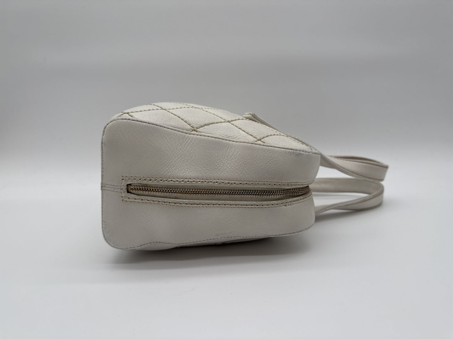 CHANEL CHANEL Handbag Wild Stitch Cocomark Matlasse White Handbag