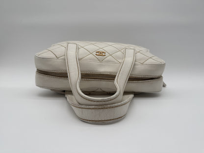 CHANEL CHANEL Handbag Wild Stitch Cocomark Matlasse White Handbag