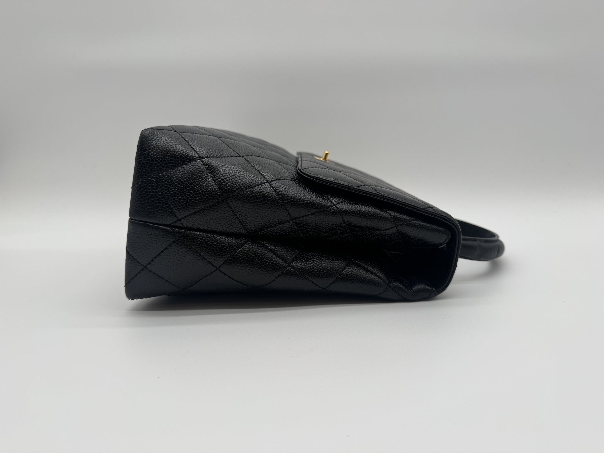 CHANEL CHANEL Handbag Matlasse Caviar Skin Coco Mark Turnlock Gold Fittings Black Handbag