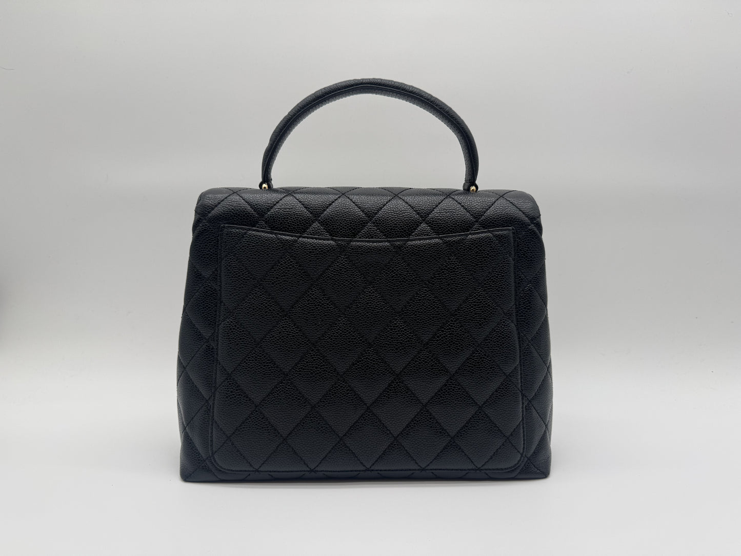 CHANEL CHANEL Handbag Matlasse Caviar Skin Coco Mark Turnlock Gold Fittings Black Handbag