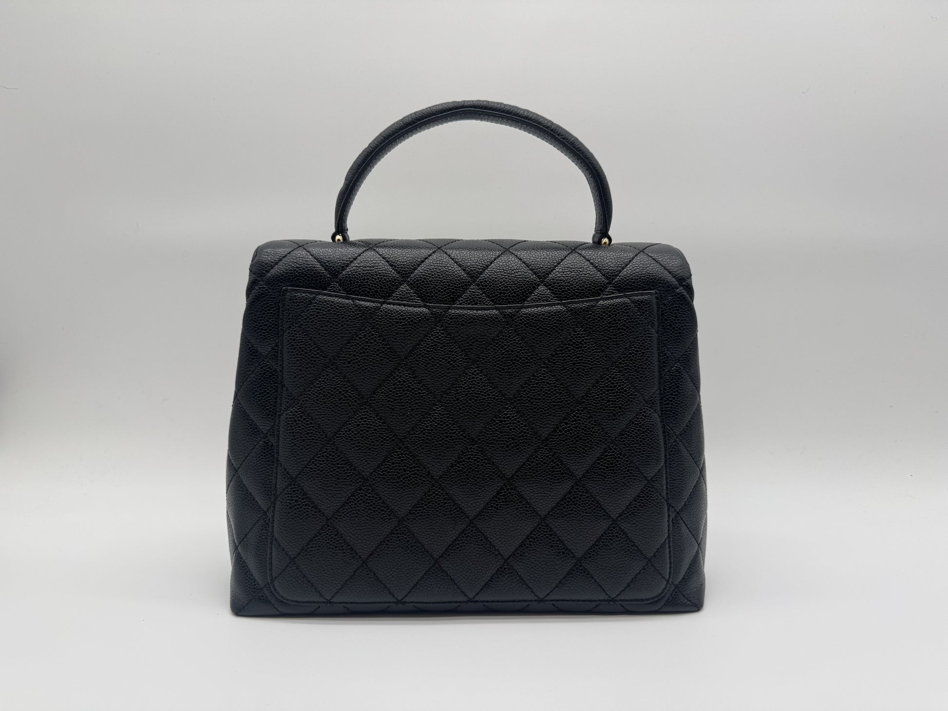 CHANEL CHANEL Handbag Matlasse Caviar Skin Coco Mark Turnlock Gold Fittings Black Handbag