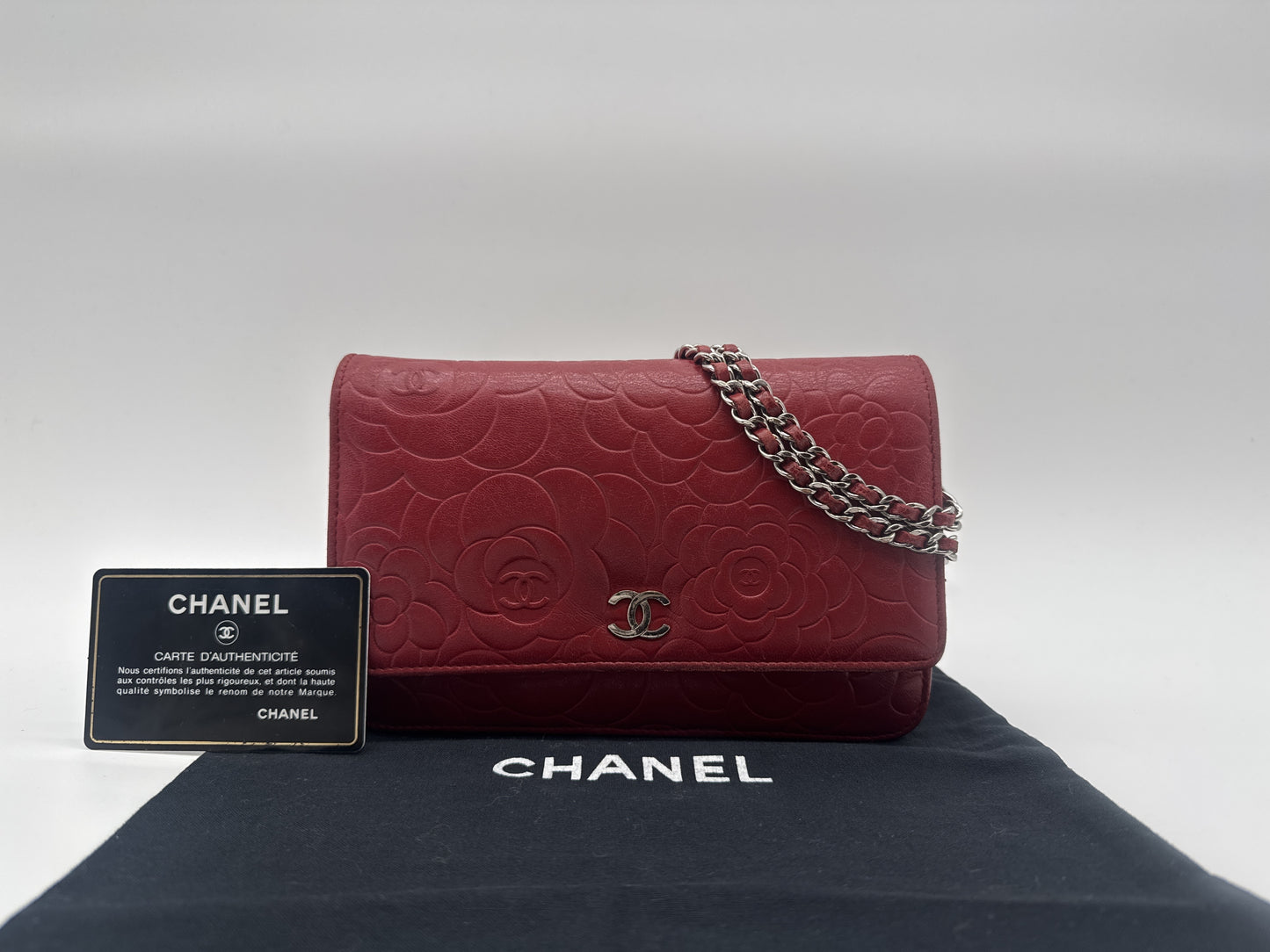 CHANEL CHANEL Chain Wallet Shoulder Bag Camellia Cocomark Leather Shoulder Bag