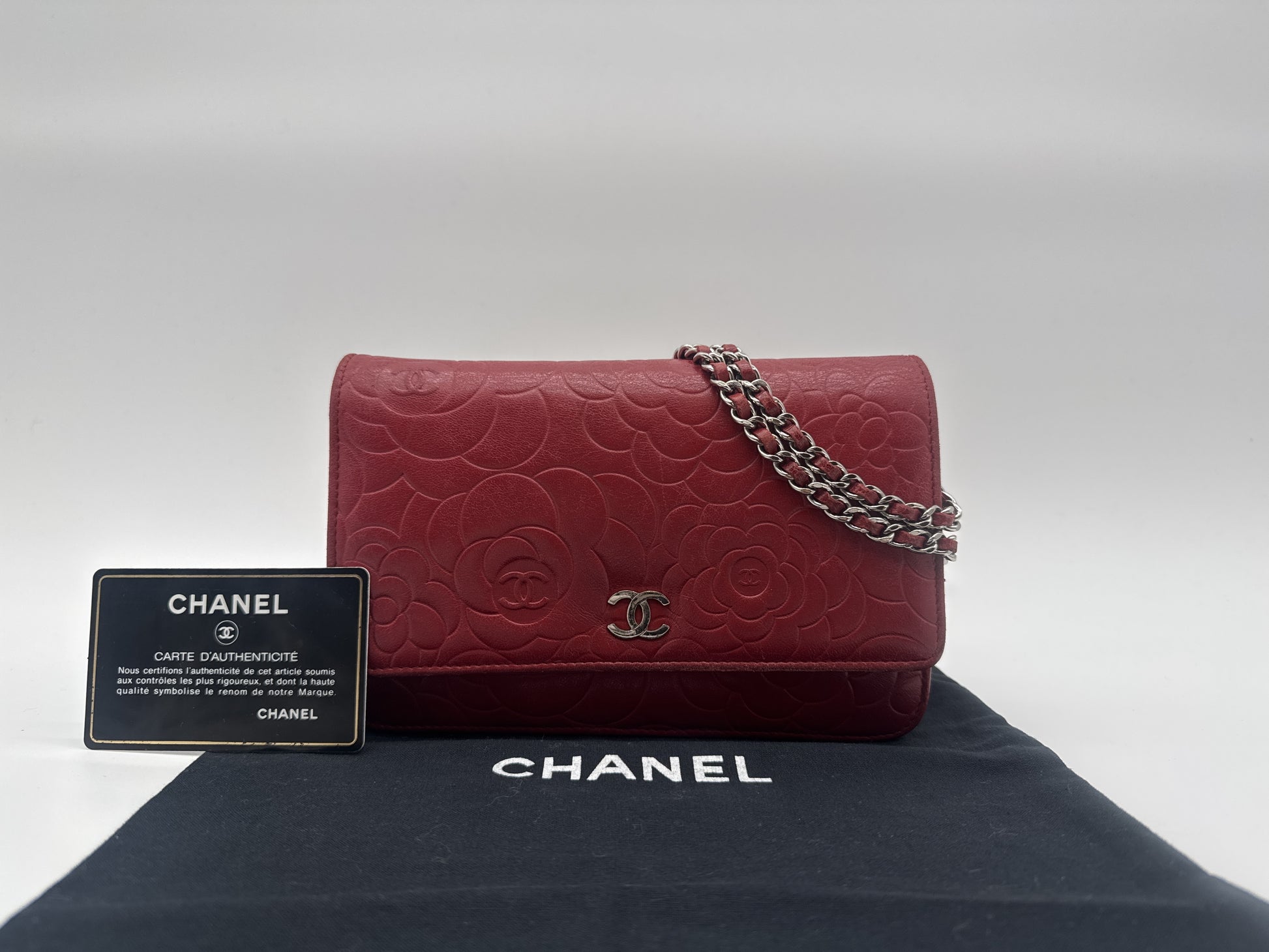 CHANEL CHANEL Chain Wallet Shoulder Bag Camellia Cocomark Leather Shoulder Bag