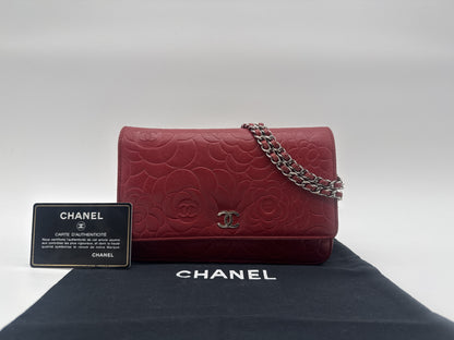 CHANEL CHANEL Chain Wallet Shoulder Bag Camellia Cocomark Leather Shoulder Bag