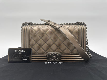 CHANEL Shoulder Bag Boy Perforated Matlasse Shoulder Bag