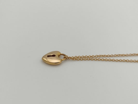 Tiffany&Co. Heartlock YG 750 3.1g Necklace 