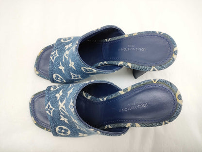 LOUIS VUITTON Monogram Denim LOUIS VUITTON Silhouette Line Denim Monogram Mule 36 Mule
